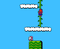 Mario climbing the bean-stock