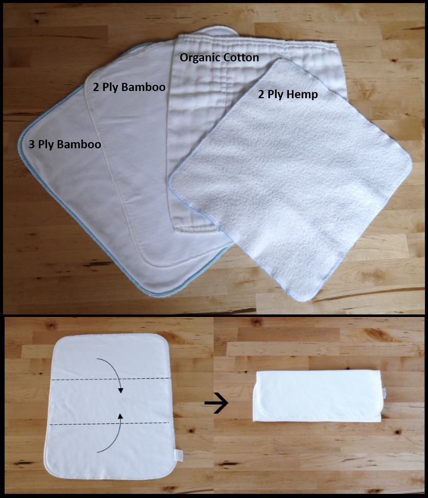 assorted cloth diaper inserts & fold
