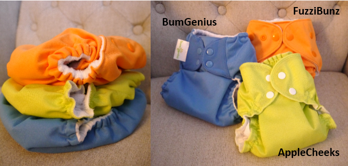 Assorted cloth diapers