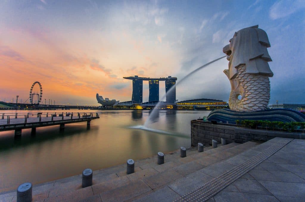 The famous Merlion of Singapore.