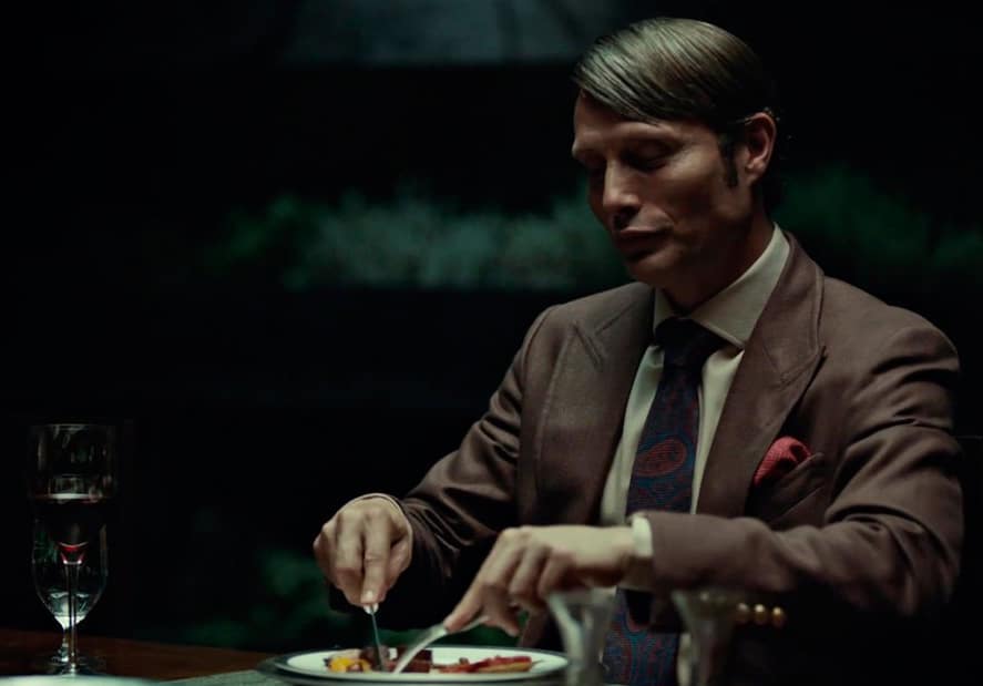 Hannibal Lecter savoring a meal.