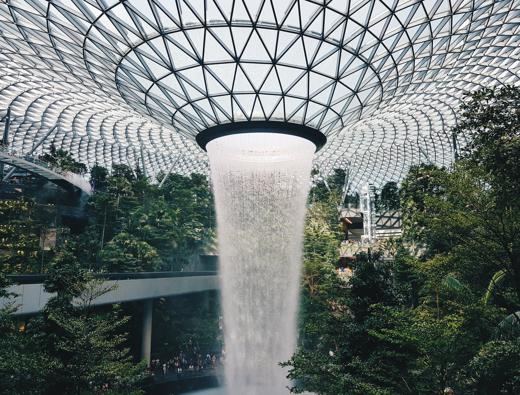 Green infrastructure can be amazing, as demonstrated by this gorgeous indoor garden and waterfall (Changi Airport, Singapore).