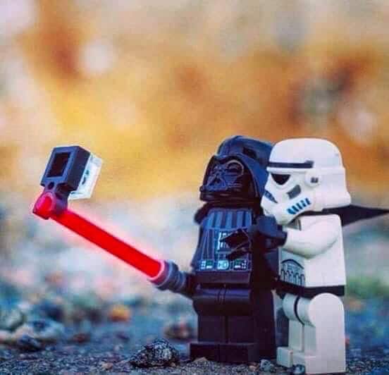 Darth Vader & Stormtrooper mutually inspiring selfie
