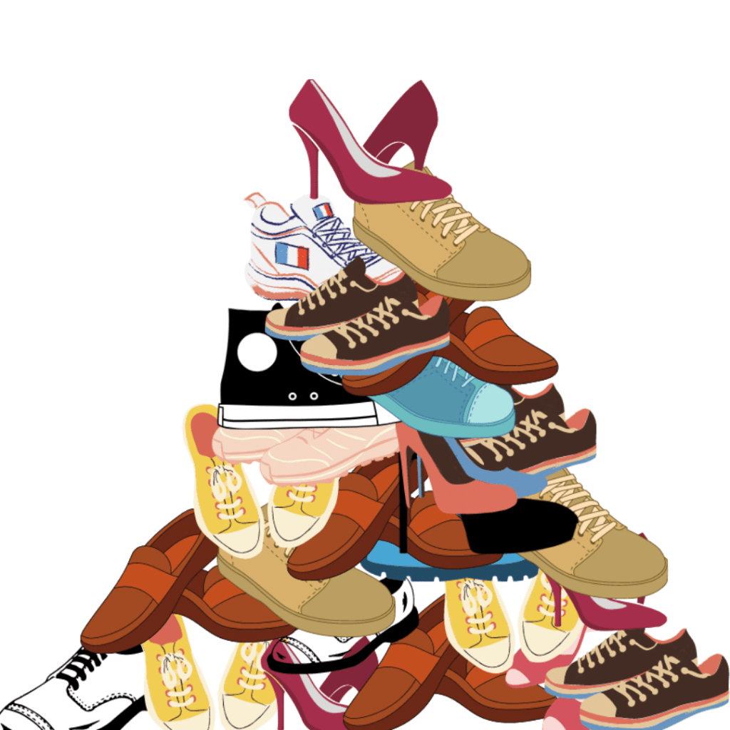 A mountain of shoes! Unfortunately it's unlikely to be sustainable footwear if it's mass produced. 