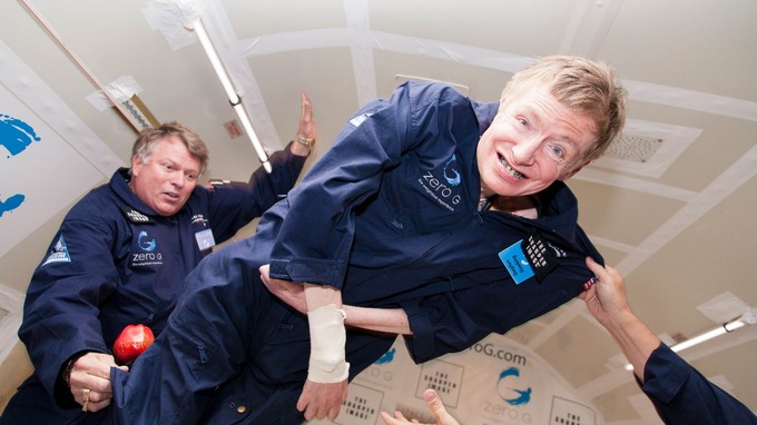 Stephen Hawking experiencing Zero G.
