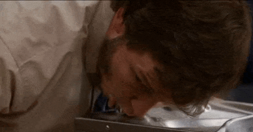Parks & Rec water fountain gif.